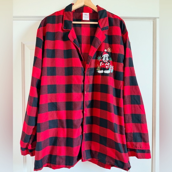 Disney Red and Black Checkered Pajama Shirt