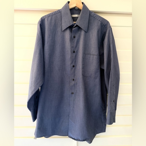 Geoffrey Beene Dark Blue Casual Button Down Shirt