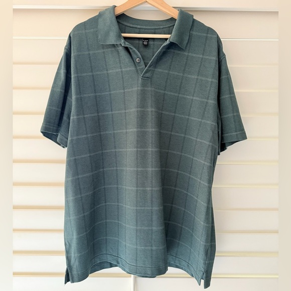 Van Heusen Teal Checkered Polo Shirt