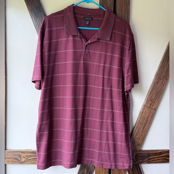 Van Heusen Maroon Striped Polo Shirt