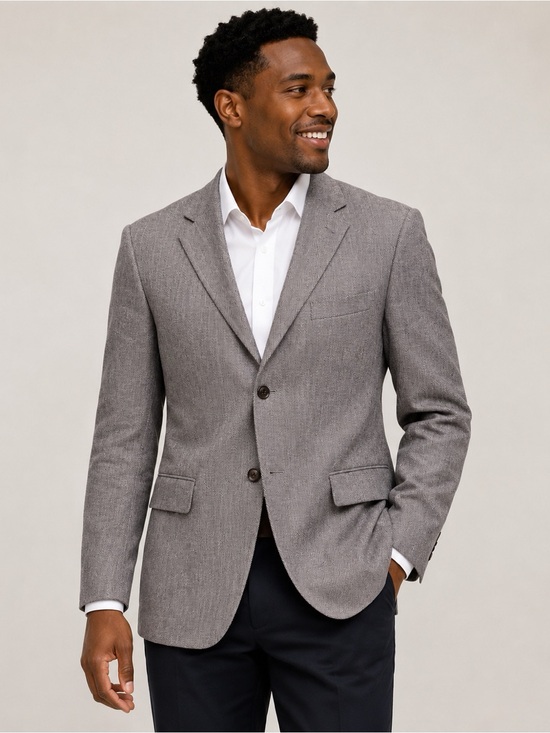 Stafford Gray Herringbone Sport Coat