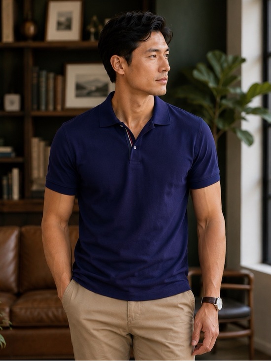 UNTUCKit Men's Navy Polo Shirt