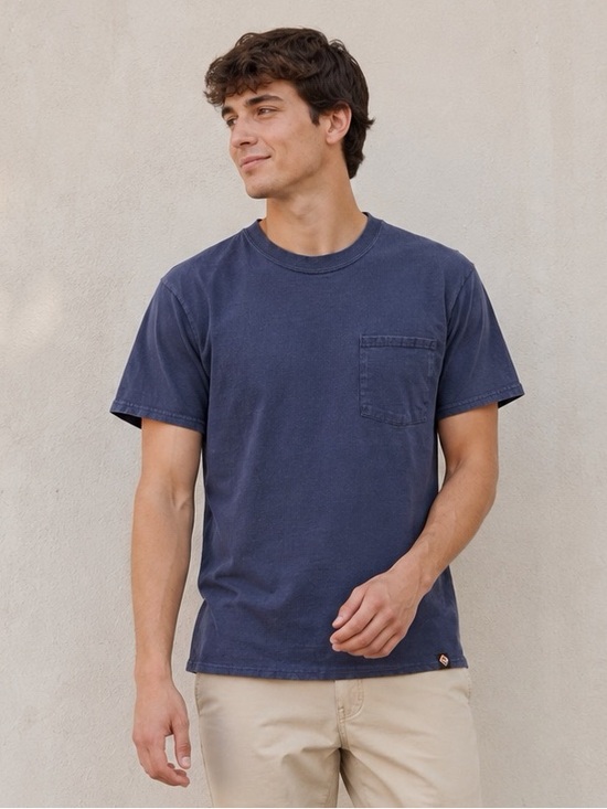 Classic Short Sleeve Pocket Tee in Navy