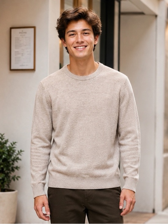 American Eagle Outfitters Tan Crewneck Sweater