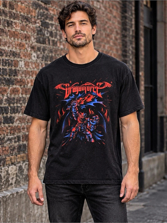 Dragonforce Dragon Graphic Black Short Sleeve T-Shirt