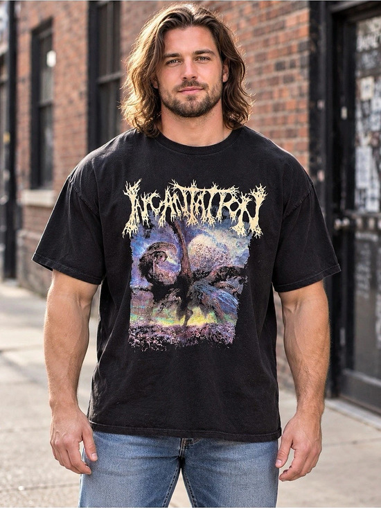 Incantation Unholy Deification T-Shirt Men's Black Graphic Tee